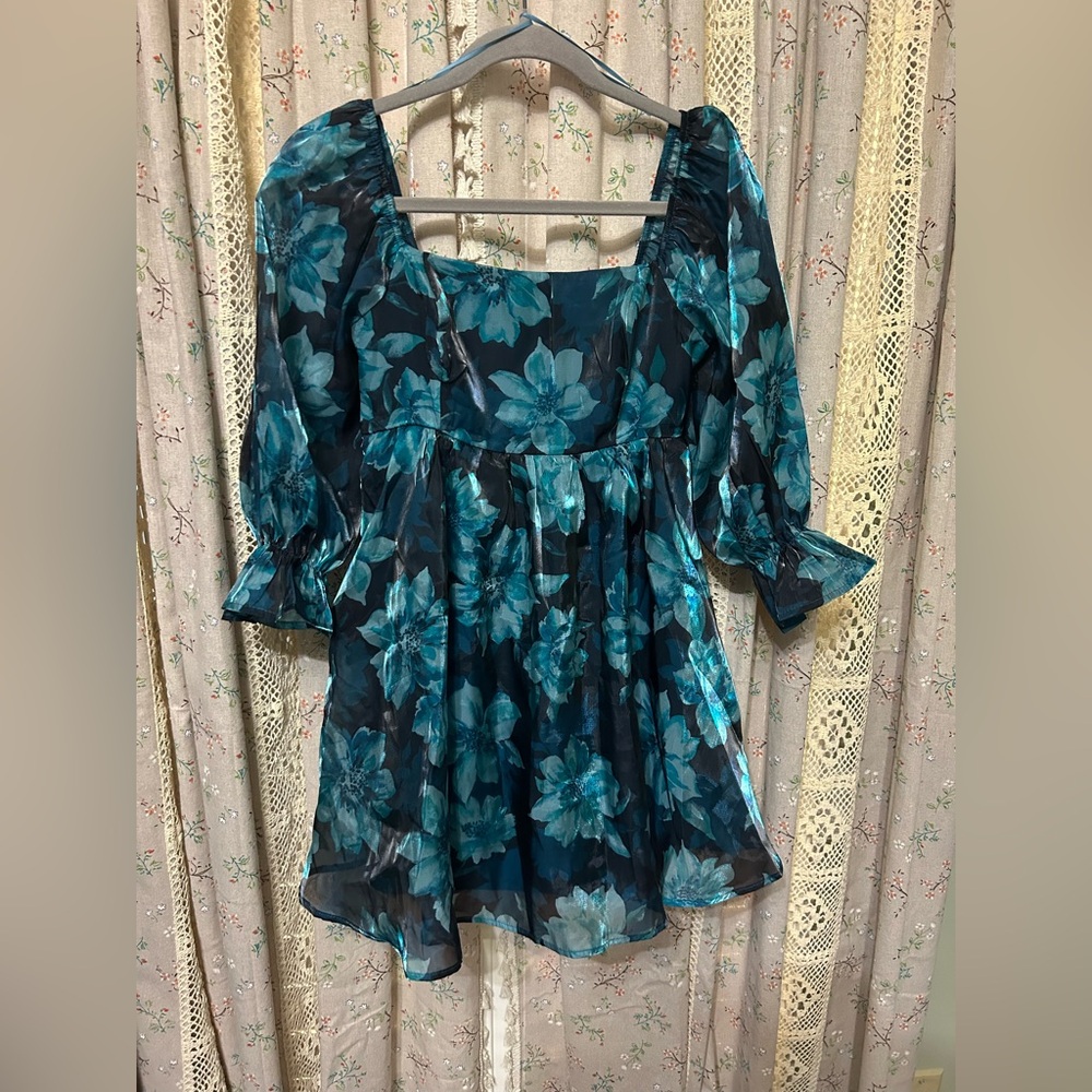 3/$30 Thirty/Thirty LA Empire Babydoll Chiffon Smocked Floral Fairy Dress S‎